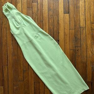 Noam Martinique Bodycon Sleeveless Midi Turtleneck Dress Med Lime Green Cocktail